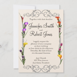 Western Calla Lily Posh Hochzeit Einladung