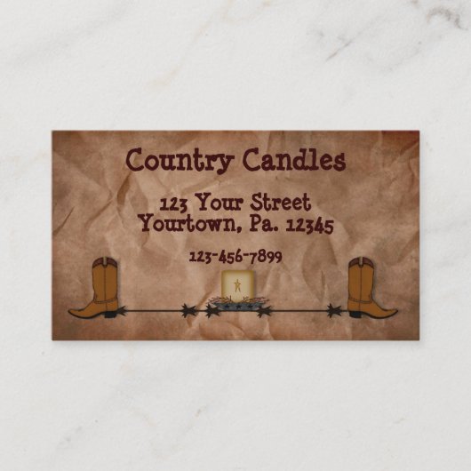 Western Candle Business Card Visitenkarte (Vorderseite)