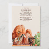 Western Canyon Desert Cactus Wedding Einladung (Vorderseite)