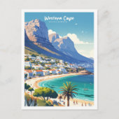 Western Cape Südafrika Illustration Travel Postkarte (Vorderseite)