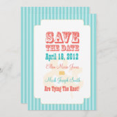 Western Carnival - Save the Date Blue & Coral (Vorne/Hinten)
