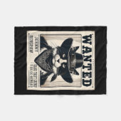 Western Cat Cowboy Mugshot Gewollt Fleecedecke (Vorderseite (Horizontal))