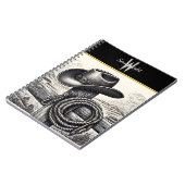 Western Charm: Cowboy-Hut und -Seidenraupe, die au Notizblock (Linke Seite)