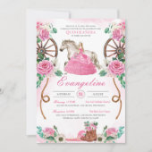 Western Charra Pink Rose Rustikale Quinceñera Einladung (Vorderseite)