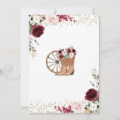 Western Charra Quinceañera aus Gold und Rot Einladung (Rückseite)