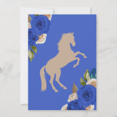 Western Charro Blaue Rose Blumenrodelbahn Quincean Einladung (Rückseite)