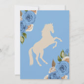Western Charro Light Blue Horses Quinceanera Einladung (Rückseite)