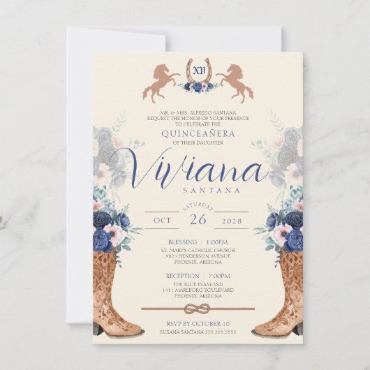 Western Charro Quinceanera I Einladung (Vorderseite)