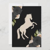 Western Charro Rose & Pferde Quinceanera Einladung (Rückseite)