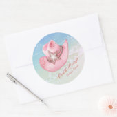 Western Chic Cowgirl Hutsticker Runder Aufkleber (Umschlag)
