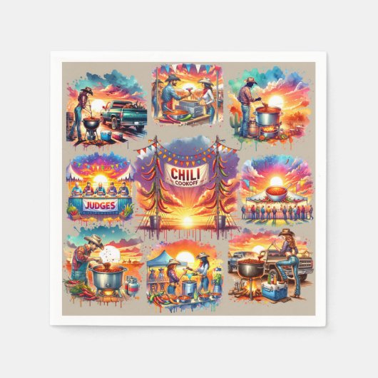 Western Chili Cookies Szenen 1 Serviette (Vorderseite)