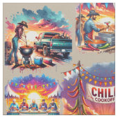 Western Chili Cookies Szenen 1 Stoff (Nahaufnahme)