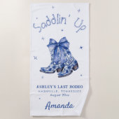 Western Chinoiserie Saddlin Up Junggeselinnen-Absc Strandtuch (Vorderseite)