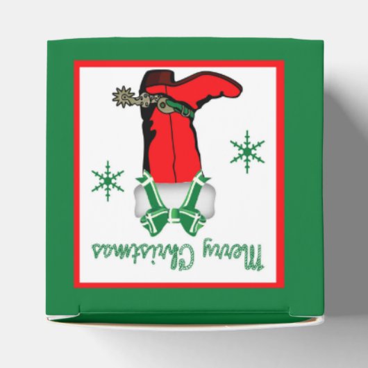 Western Christmas Cowboy Boot Geschenk oder Gefall Geschenkschachtel (Oben)
