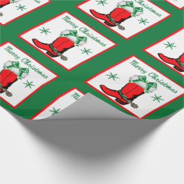 Western Christmas Cowboy Boot Geschenkpapier