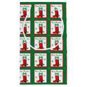Western Christmas Cowboy Boot Geschenktasche Kleine Geschenktüte (Rückseite)