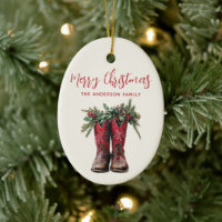 Western Christmas Cowboy Boots Custom Foto