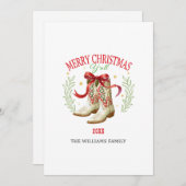 Western Christmas Cowboy Boots Feiertagskarte (Vorne/Hinten)