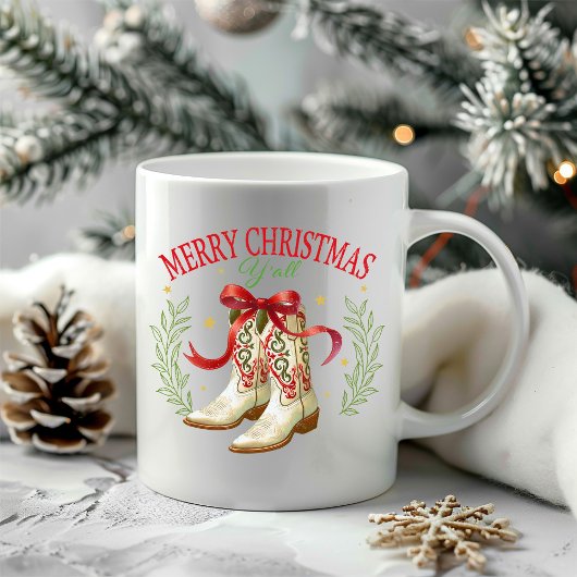Western Christmas Cowboy Boots Kaffeetasse