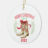 Western Christmas Cowboy Boots Keramik Ornament (Links)