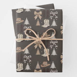 Western Christmas Cowboy Country Rodethetics Geschenkpapier Set