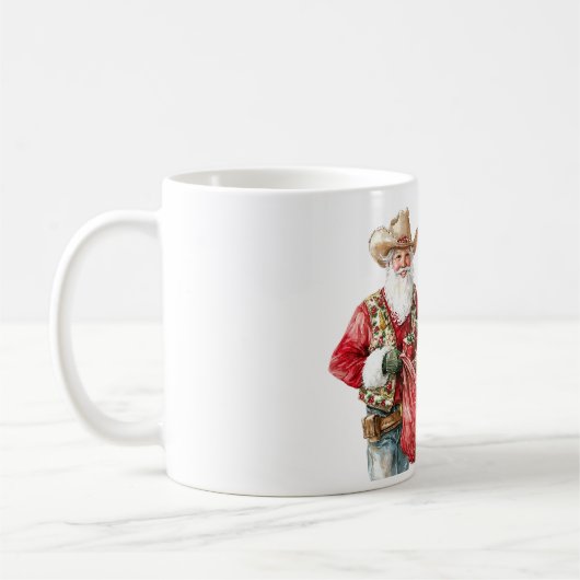 Western Christmas Cowboy Santa Kaffeetasse (Links)