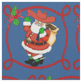 Western Christmas Cowboy Santa Stoff (Nahaufnahme)