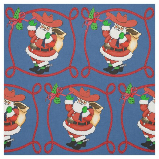 Western Christmas Cowboy Santa Stoff (Muster)