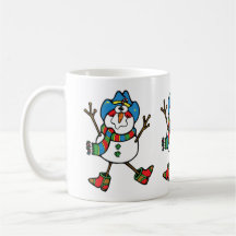 Western Christmas Cowboy Snowman mit Hut