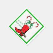 Western Christmas CowboyBoot Happy Holidays Serviette (Ecke)