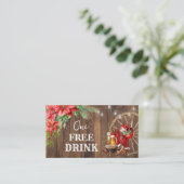 Western Christmas Free Drink Party Card Ticket (Stehend Vorderseite)