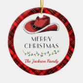 Western Christmas Hat Party Keramik Ornament (Vorne)