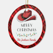 Western Christmas Hat Party Keramik Ornament (Links)