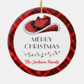 Western Christmas Hat Party Keramik Ornament (Hinten)