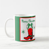 Western Christmas Red Cowboy Boot Kaffeetasse (Links)