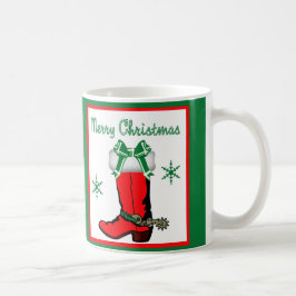 Western Christmas Red Cowboy Boot Kaffeetasse