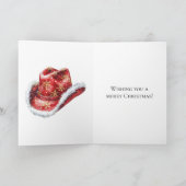 Western Christmas Red Cowboy Cowgirl Hat Karte (Innenseite)