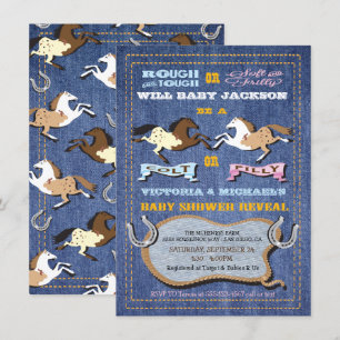 Western Colt oder Fillegender Reveal Baby Shower Einladung