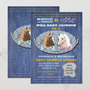 Western Colt oder Fillegender Reveal Baby Shower Einladung