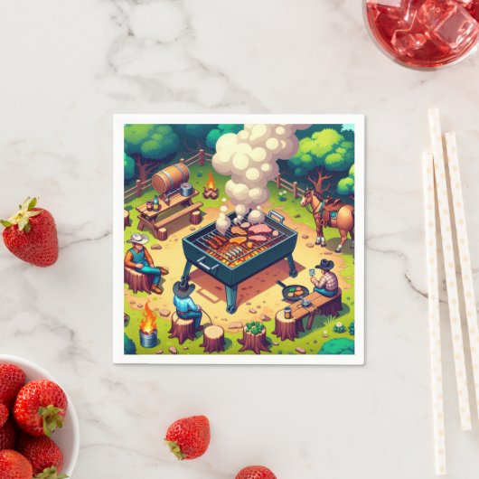 Western Cookout Grill Party Serviette (Beispiel)