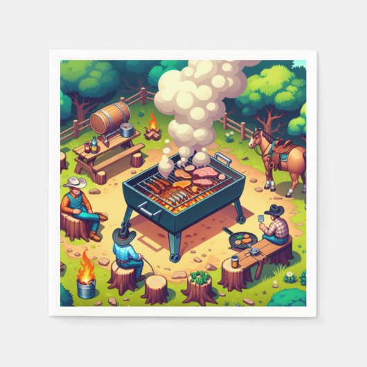 Western Cookout Grill Party Serviette (Vorderseite)