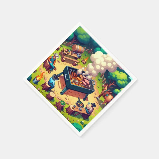 Western Cookout Grill Party Serviette (Ecke)