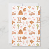 Western Coquette Cowgirl 1st Birthday Cute Pink Einladung (Rückseite)