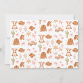 Western Coquette Cowgirl 1st Birthday Cute Pink Einladung (Rückseite)