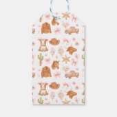 Western Coquette Cowgirl 1st Birthday Cute Pink Geschenkanhänger (Rückseite)
