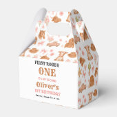 Western Coquette Cowgirl 1st Birthday Cute Pink Geschenkschachtel (Rückseite)