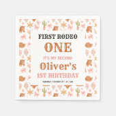 Western Coquette Cowgirl 1st Birthday Cute Pink Serviette (Vorderseite)