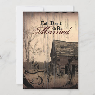 Western Country Barn Wedding Probe Dinner Einladung