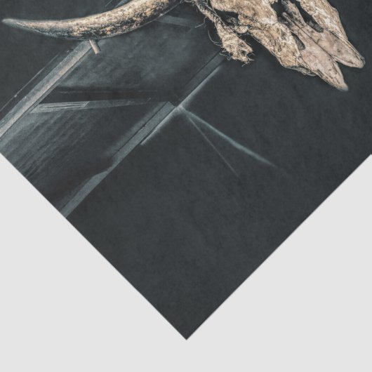 Western Country Beige Grau Rustikale Bullkuhschäde Seidenpapier (Ausschnitt)