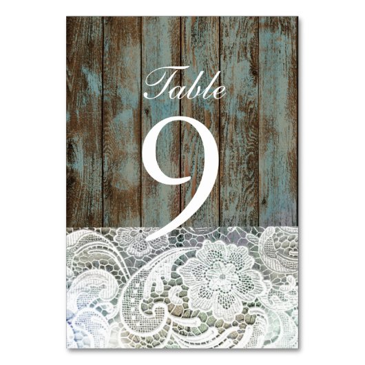 Western Country blauen Scheunenholz Hochzeit Tischnummer (Vorderseite)